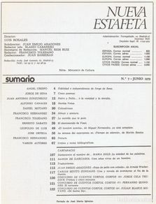Bücher: Rosales. Luis, (director). - NUEVA ESTAFETA. Revista Literaria. Números: del nº 7 al 15 - 17 - 20